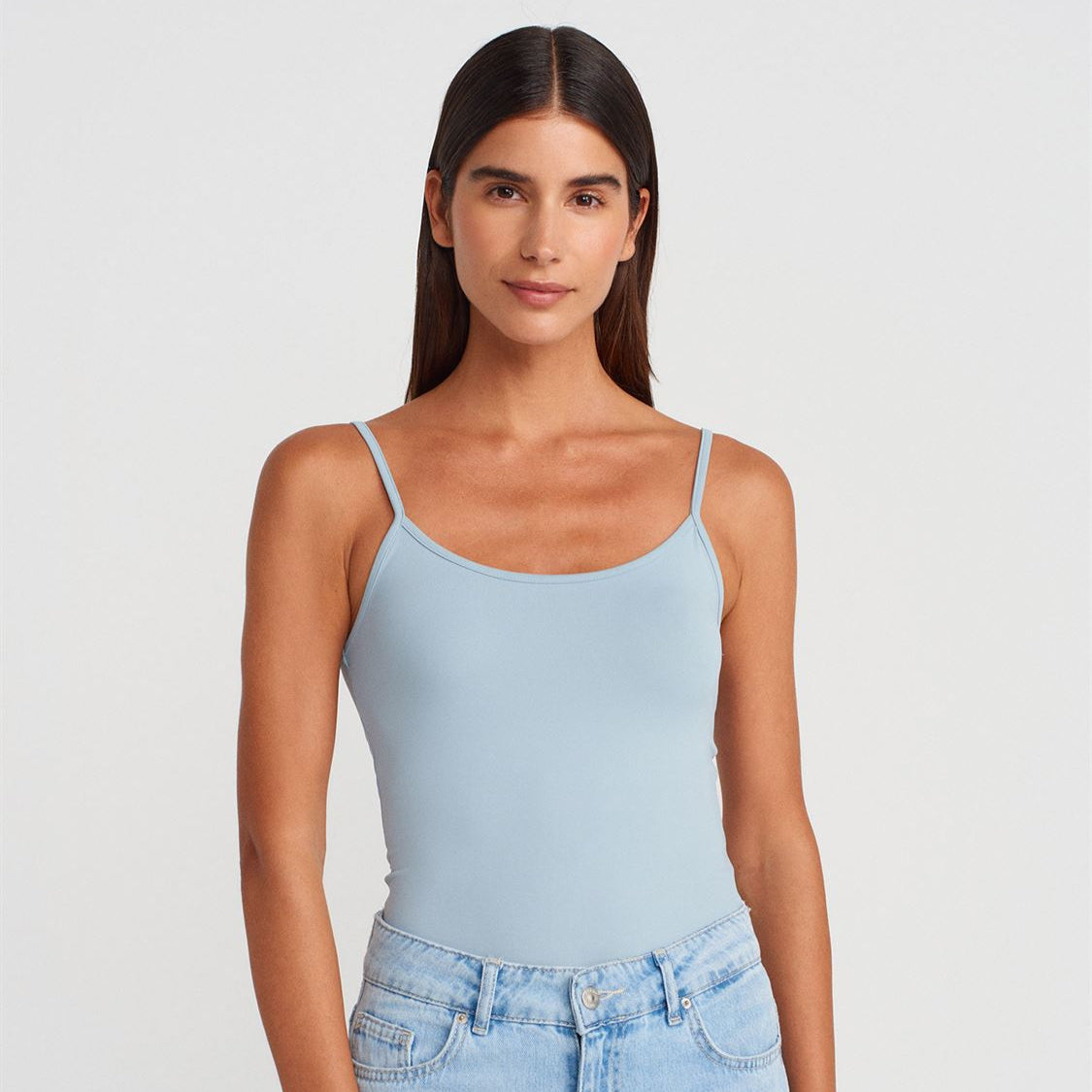 İnce Askılı Polimaid Top Ekru