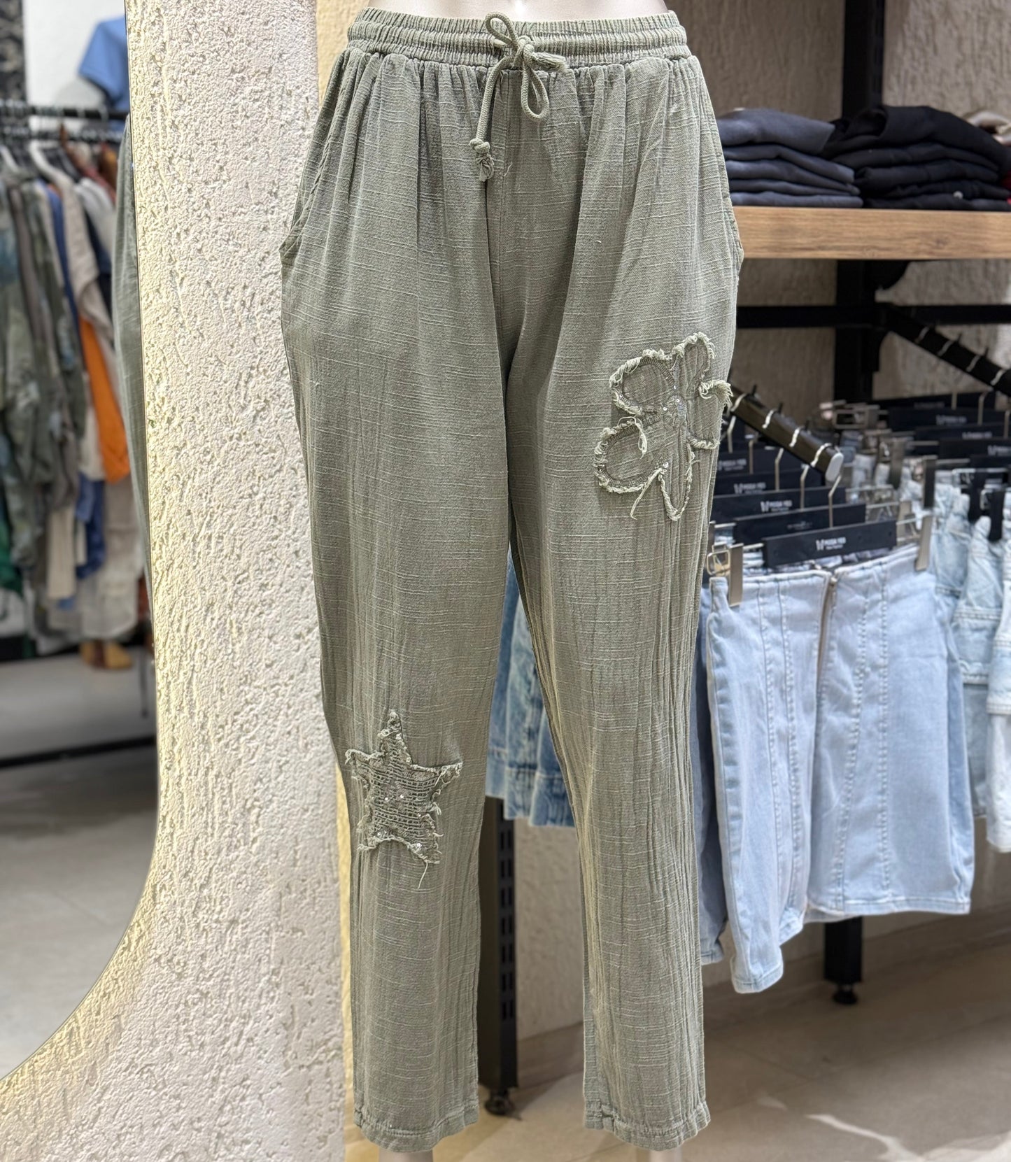 “Efil Ruh” Otantik Aprikeli Yıldız Pantolon Bodrum Keteni