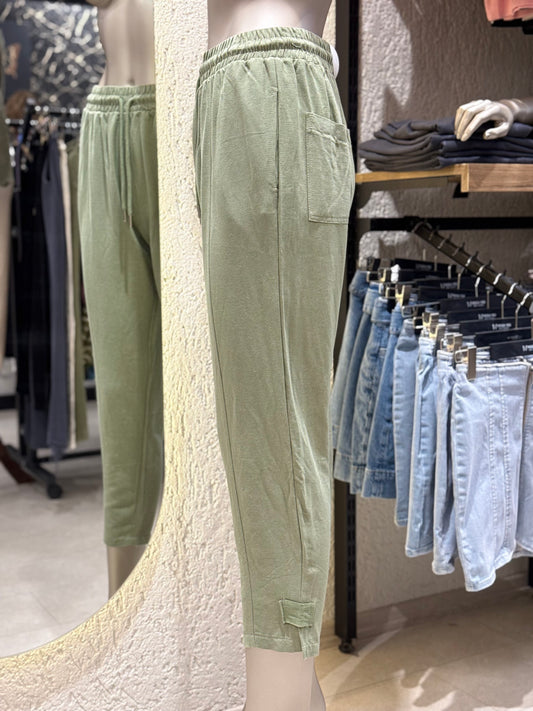 Detay Paça Keten Pantolon