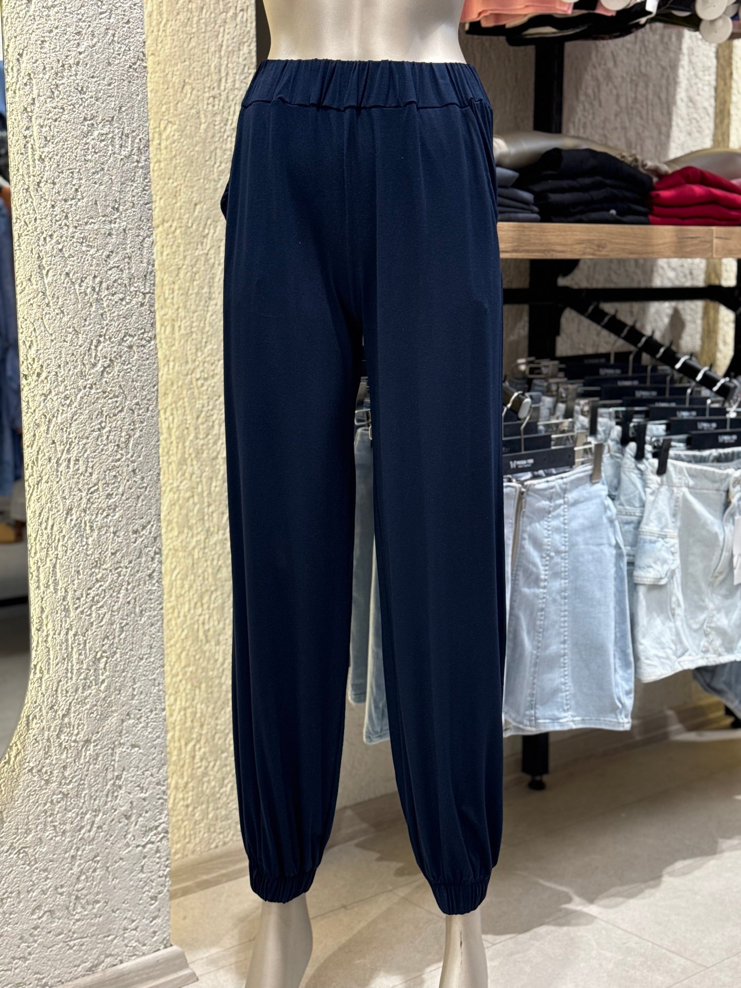 Organik Bambu Kumaş Paça Lastik Şalvar