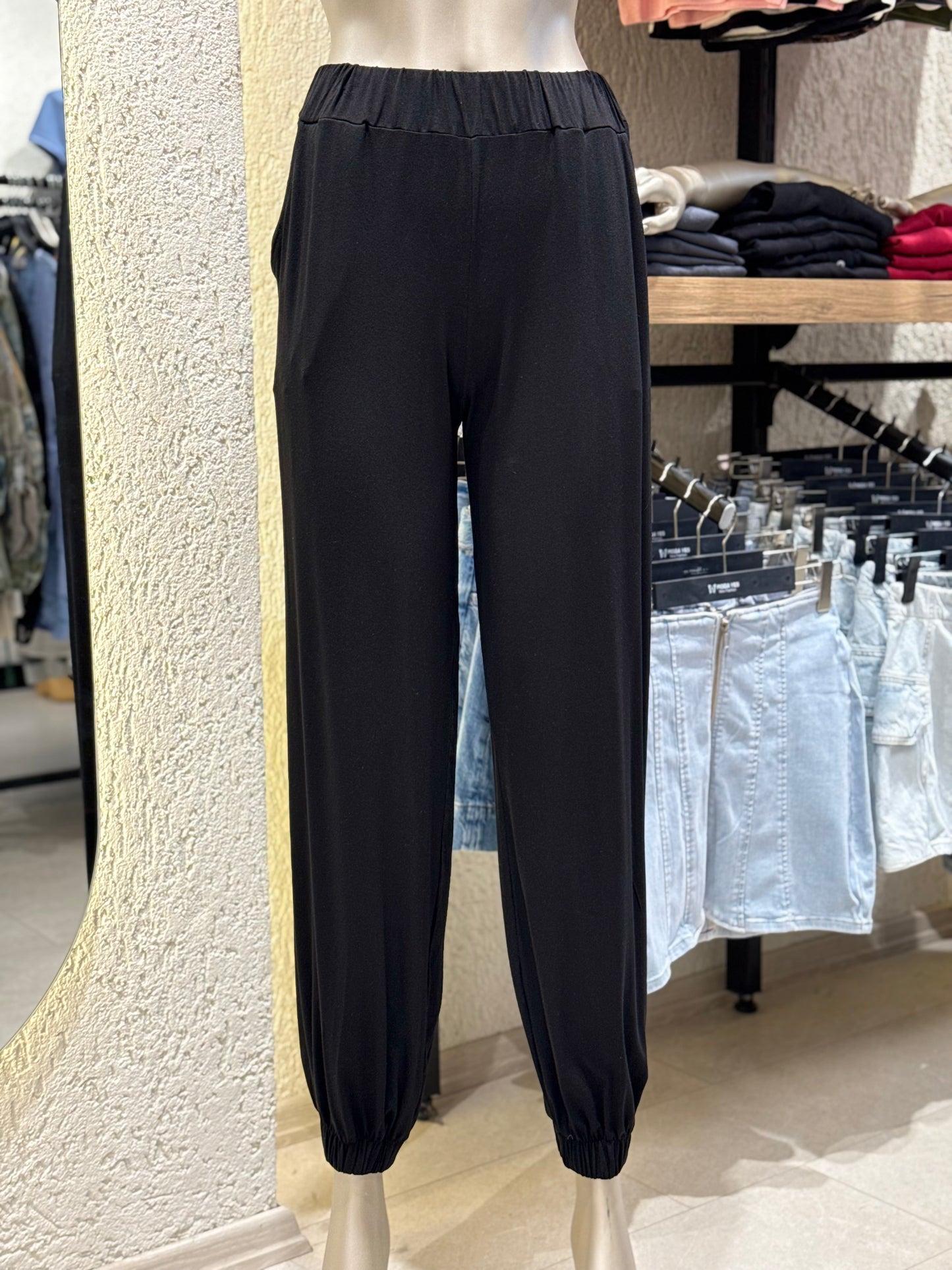 Organik Bambu Kumaş Paça Lastik Şalvar