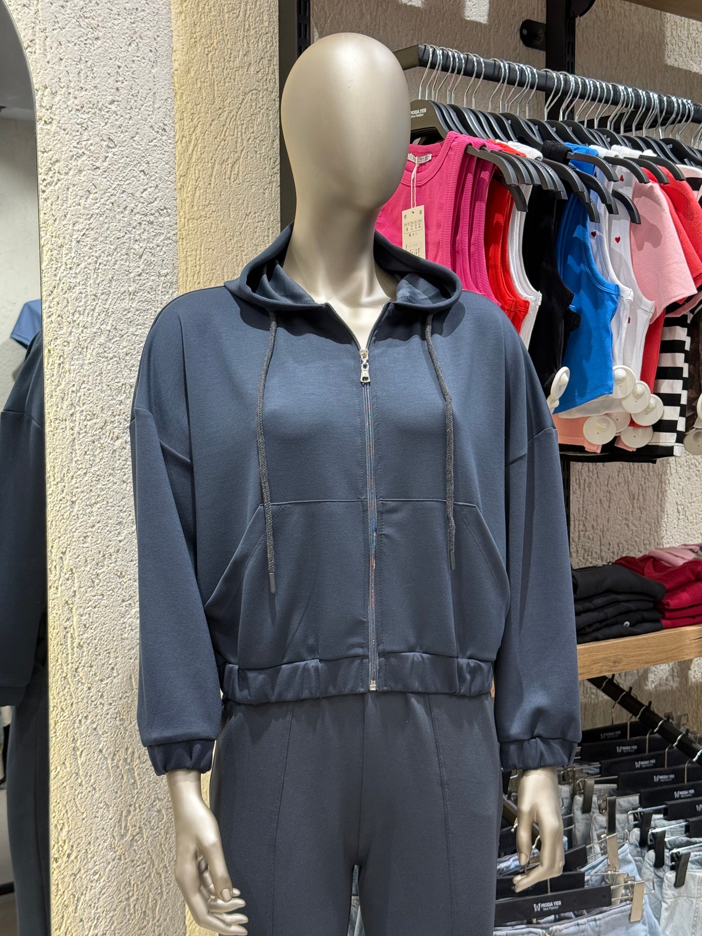 Modal Kumaş Fermuarlı Sweat