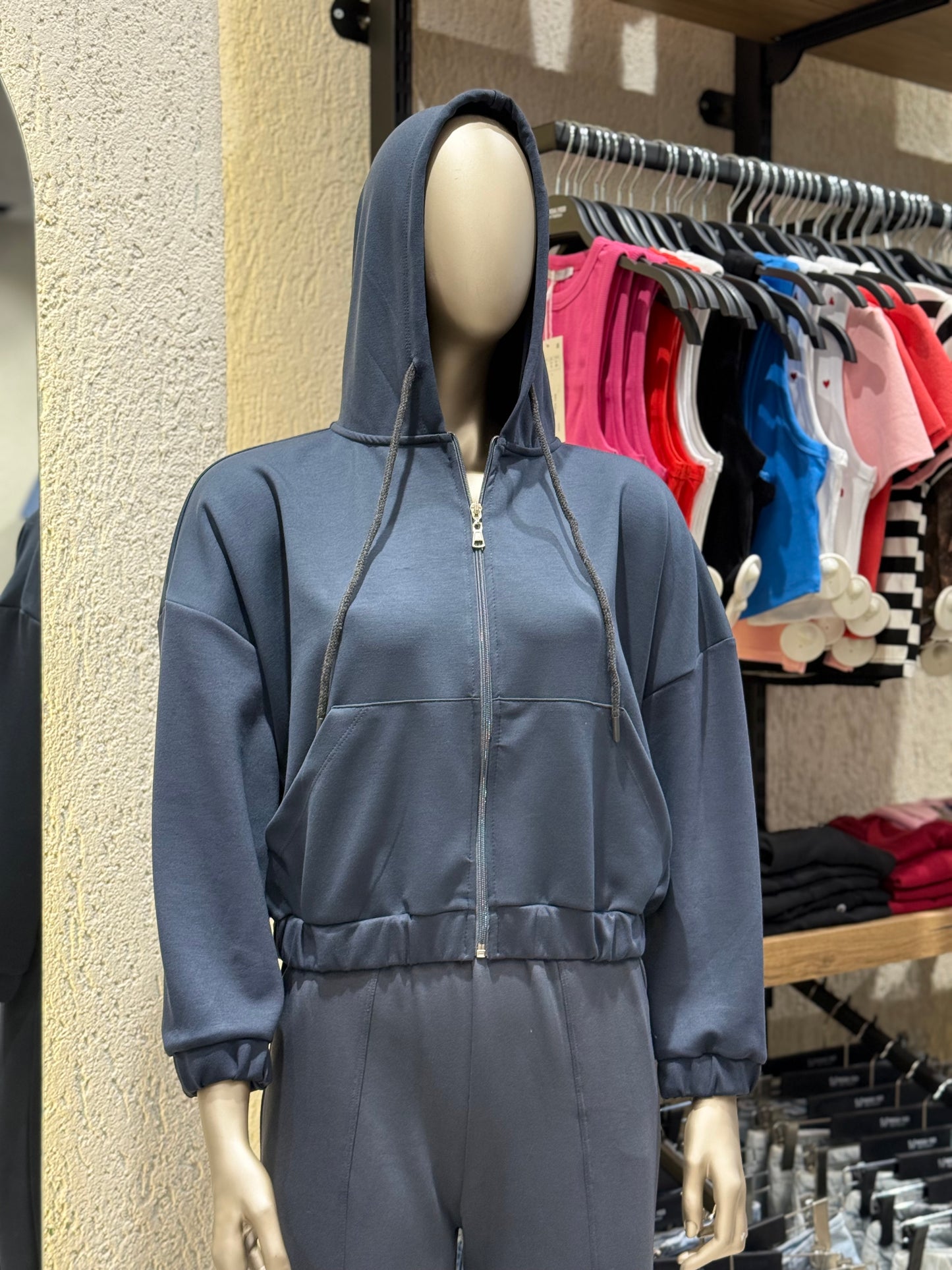 Modal Kumaş Fermuarlı Sweat