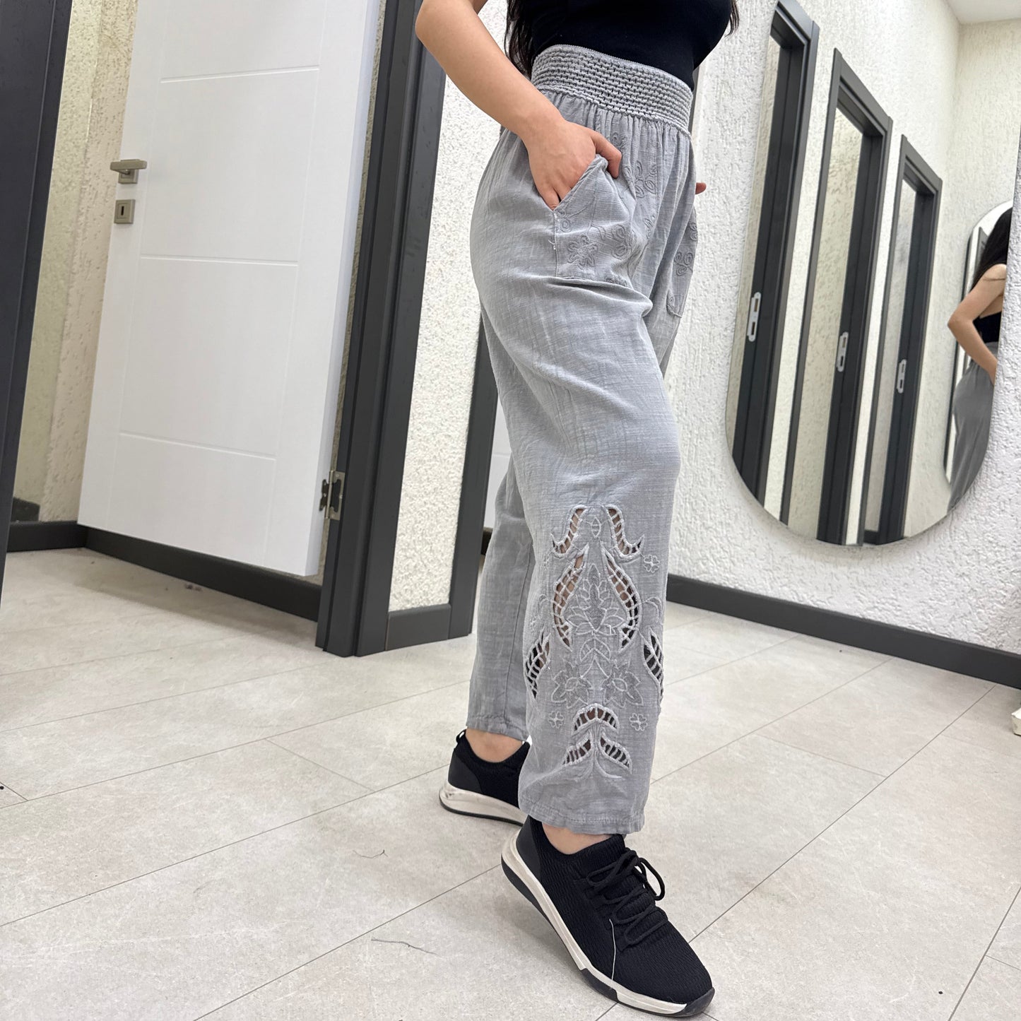 “Efil Ruh" Paça Lazer Nakışlı Bodrum Keteni