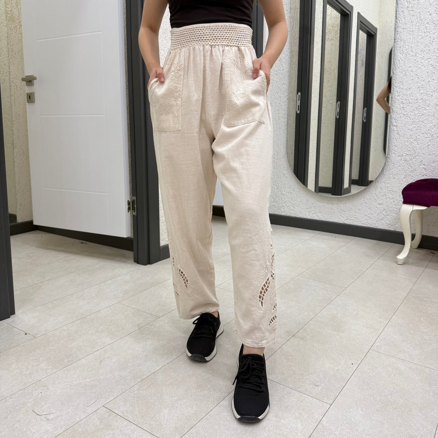 “Efil Ruh" Paça Lazer Nakışlı Bodrum Keteni