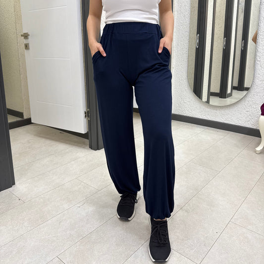 Organik Bambu Kumaş Paça Lastik Şalvar