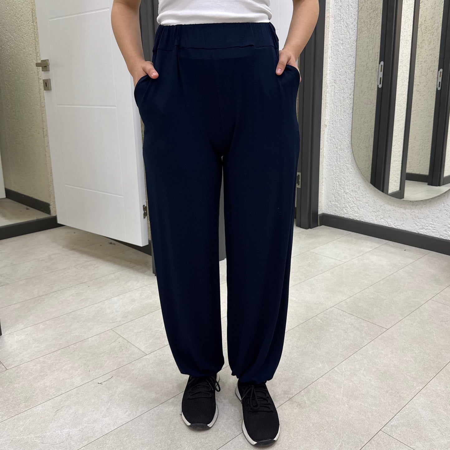 Organik Bambu Kumaş Paça Lastik Şalvar